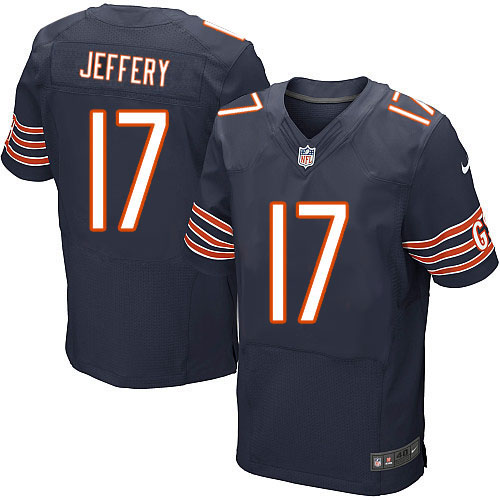 Men's Elite Alshon Jeffery Nike Jersey Navy Blue Home - #17 NFL Chicago Bears